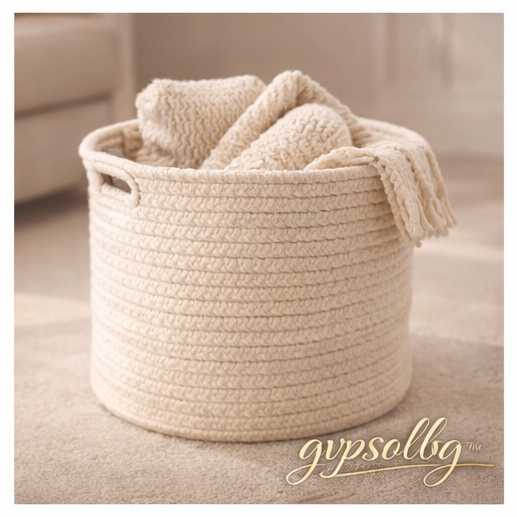 gvpsolbg™ Handmade Cotton Rope Basket - Elegant Storage Solution